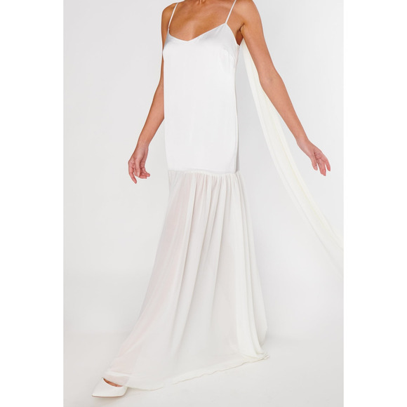 Show Me Your Mumu Dalia Maxi Dress in Ivory Luxe Satin S - Picture 5 of 6